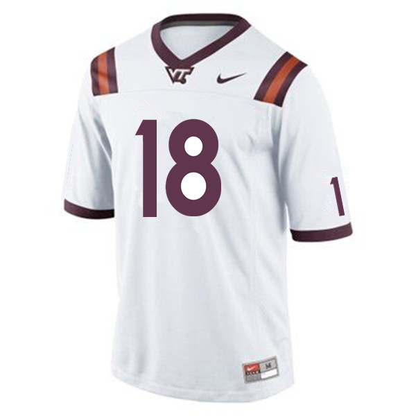 Men #18 Tyree Rodgers Virginia Tech Hokies College Football Jerseys Sale-White - Click Image to Close